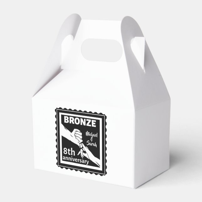 8th wedding anniversary traditional gift bronze favour box (Front Side)