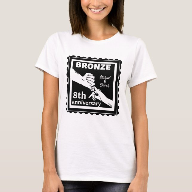 8th wedding anniversary traditional gift bronze T-Shirt (Front)