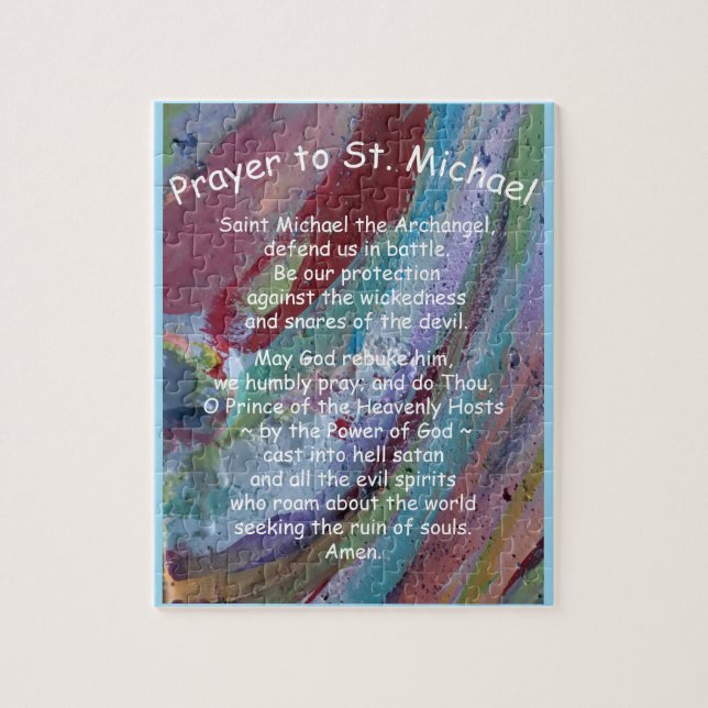 8x10" 110 Piece St. Michael's Prayer Customisable  Jigsaw Puzzle (Vertical)