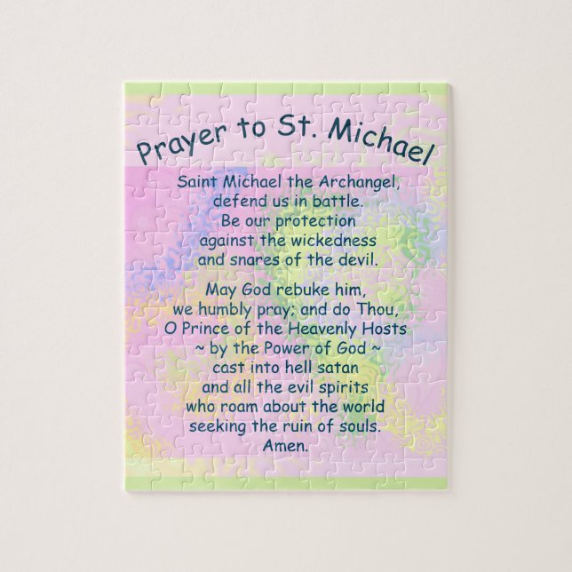 8x10" 110 Piece St. Michael's Prayer Customizable Jigsaw Puzzle (Vertical)