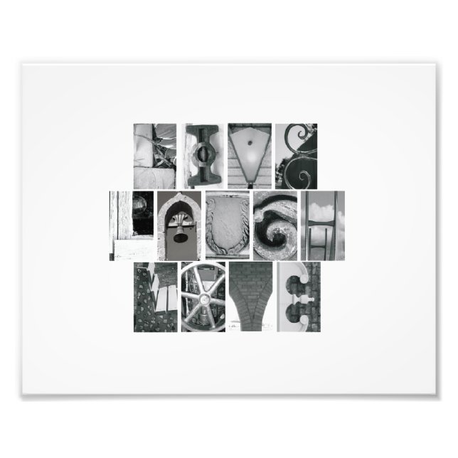 8x10 Alphabet Letter Photography Live Laugh Love Photo Print (Front)