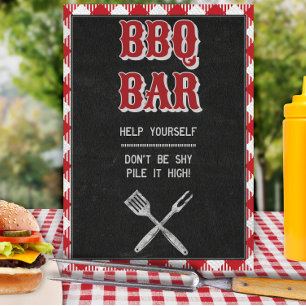 8x10 Backyard BBQ Birthday BBQ Bar Table Sign