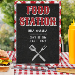 8x10 Backyard BBQ Birthday Food Station Table Sign