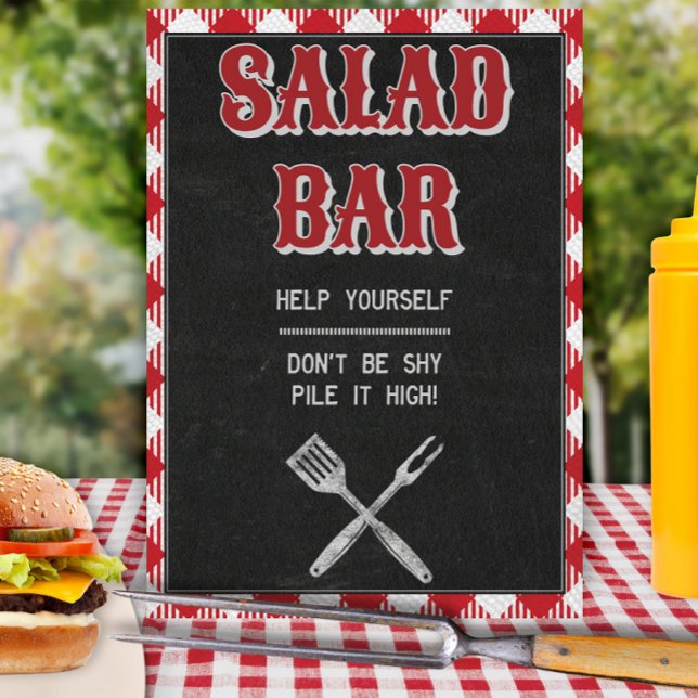 8x10 Backyard BBQ Birthday Salad Bar Table Sign (Creator Uploaded)