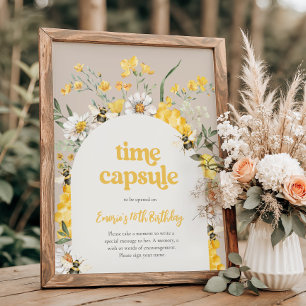 8x10 Bee Birthday Time Capsule Sign