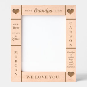 8x10 BEST Grandpa Grandkids Names Etched Frame