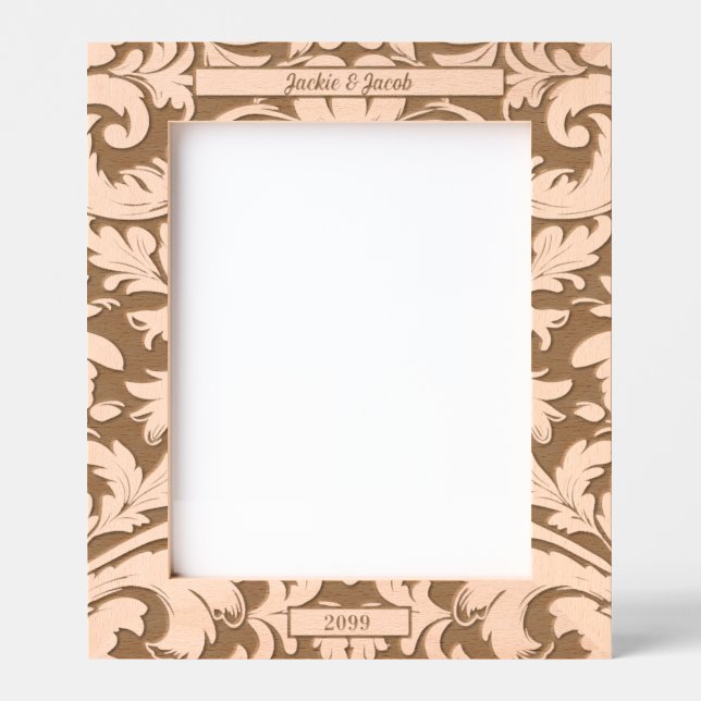 8x10 Bold Botanical Leaves with Custom Text Etched Frames (Front)