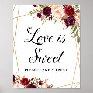 8x10" Burgundy Boho Floral Sign