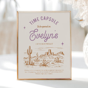 8x10 Cowgirl Time Capsule Sign