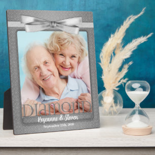 8x10 Diamond 60th Wedding Anniversary Photo Plaque