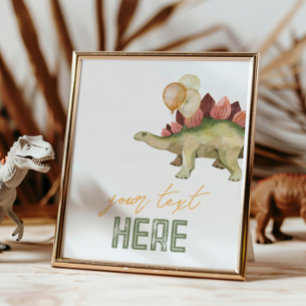 8x10 Editable Dinosaur Party Sign