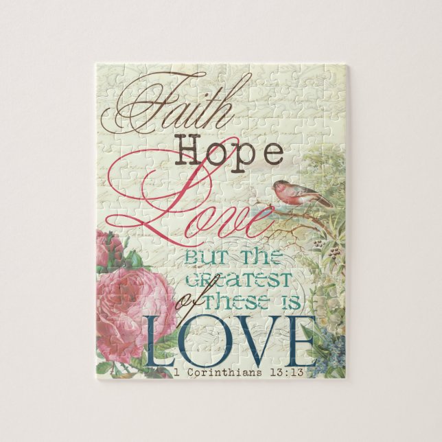 8x10 Faith Hope Love Puzzle with Gift Box (Vertical)