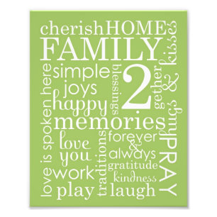 8x10 Family Wedding Word Art Collage House Rules Photo Print