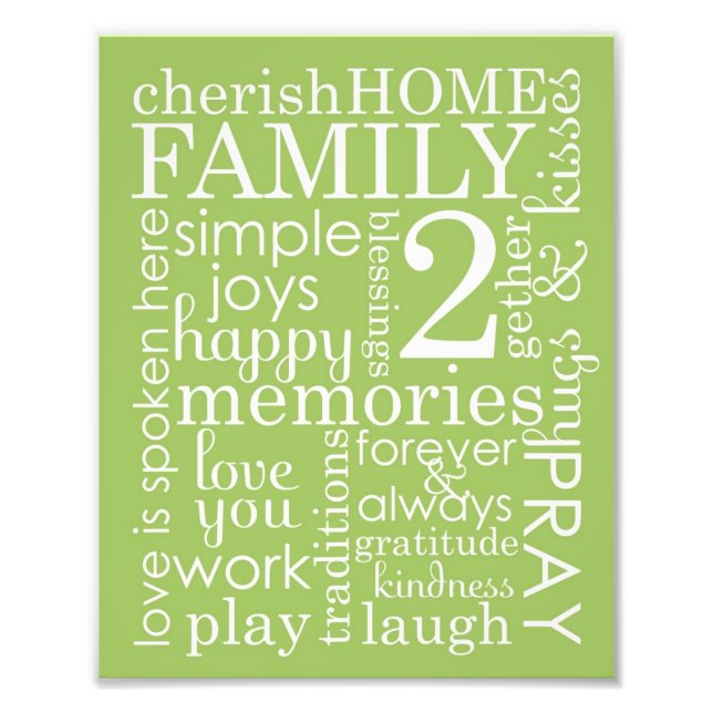 8x10 Family Wedding Word Art Collage House Rules Photo Print (Front)