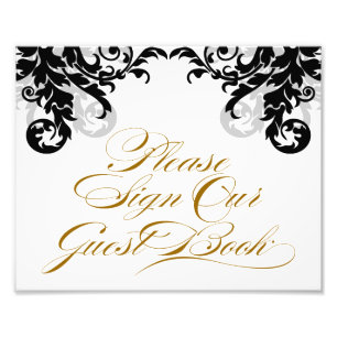8x10 Flourish Sign Our Guest Book for Framining