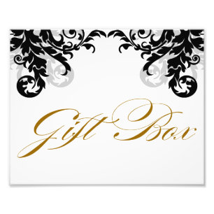 8x10 Flourish Wedding Gift Box Sign for Framing