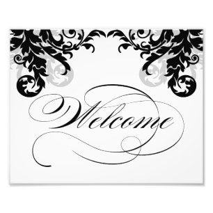 8x10 Flourish Wedding Welcome Sign for Framing