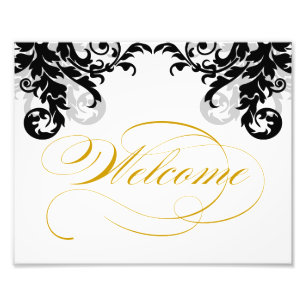 8x10 Flourish Wedding Welcome Sign for Framing