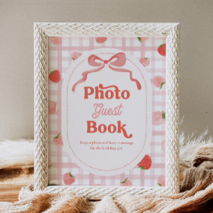 8x10 Inch Berry Photo Guest Book Sign