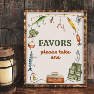 8x10 Inch Fishing Favors Sign
