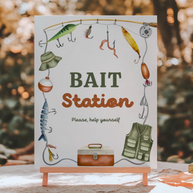 8x10 Inch Fishing Party Bait Station Sign (Creator Uploaded)