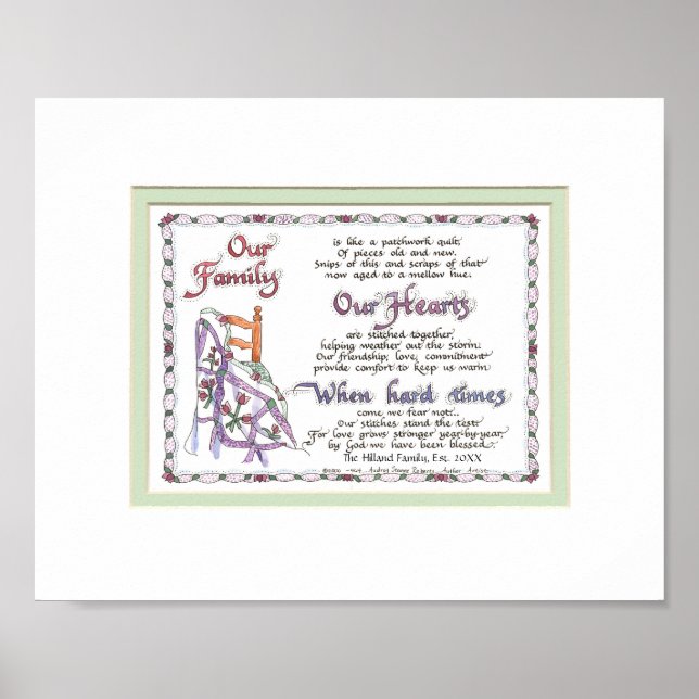 8x10 M464 - Our Family Patchwork Quilt Poster (Front)