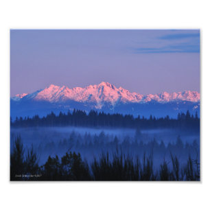 8X10 Olympic Mountains at Sunrise Photo Print
