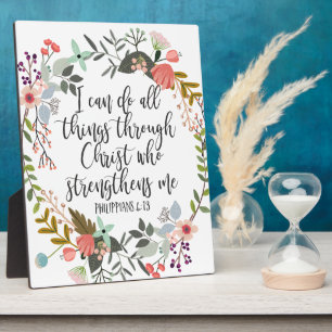 8x10 Philippians 4:13 I can do all things, Bible, Plaque