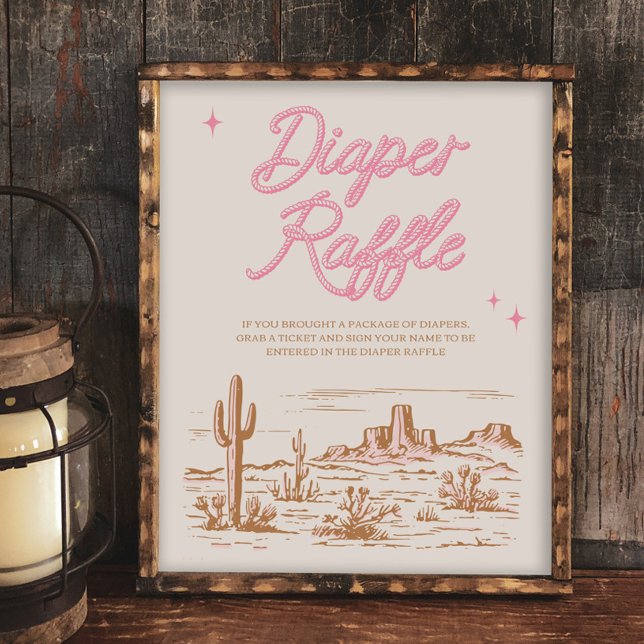 8x10 Pink Western Diaper Raffle Sign (Creator Uploaded)
