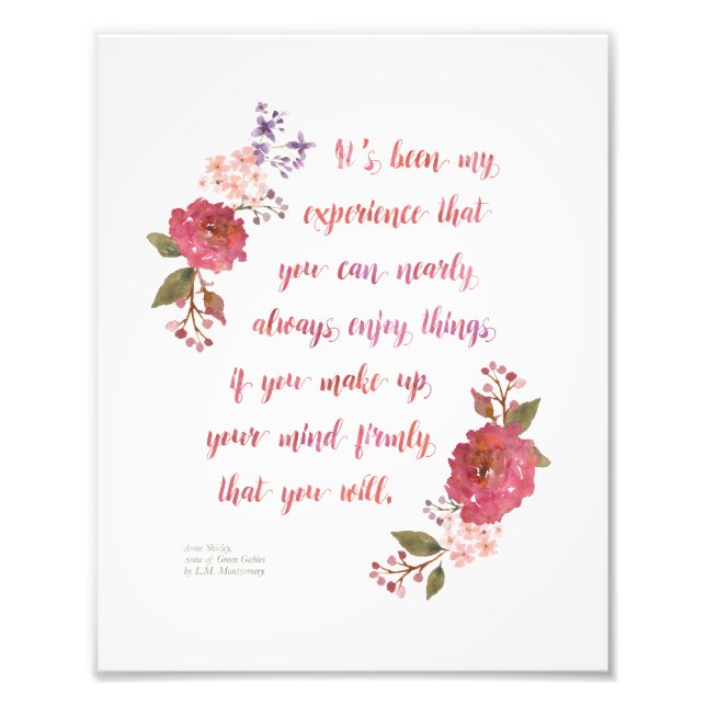 8x10 Print - Anne of Green Gables quote (Front)