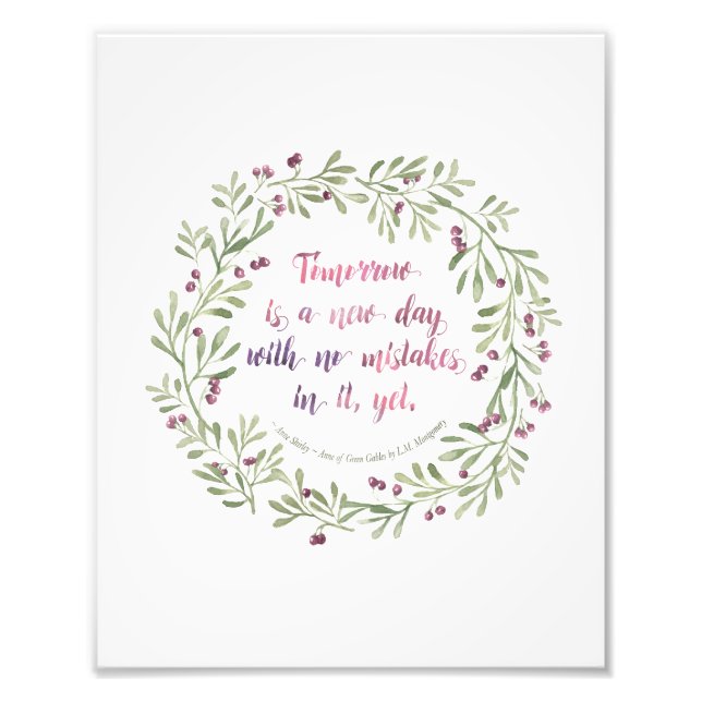 8x10 Print - Anne of Green Gables quote (Front)