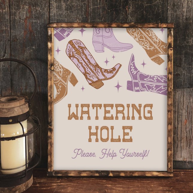 8x10 Purple Cowgirl Watering Hole Sign (Creator Uploaded)