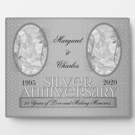 8x10 Silver 25th Wedding Anniversary Photo Frame Zazzle.co.uk