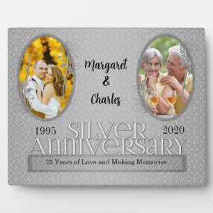 8x10 Silver 25th Wedding Anniversary Photo Frame