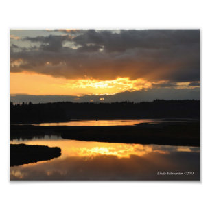 8X10 Sunset Reflection Photo Print