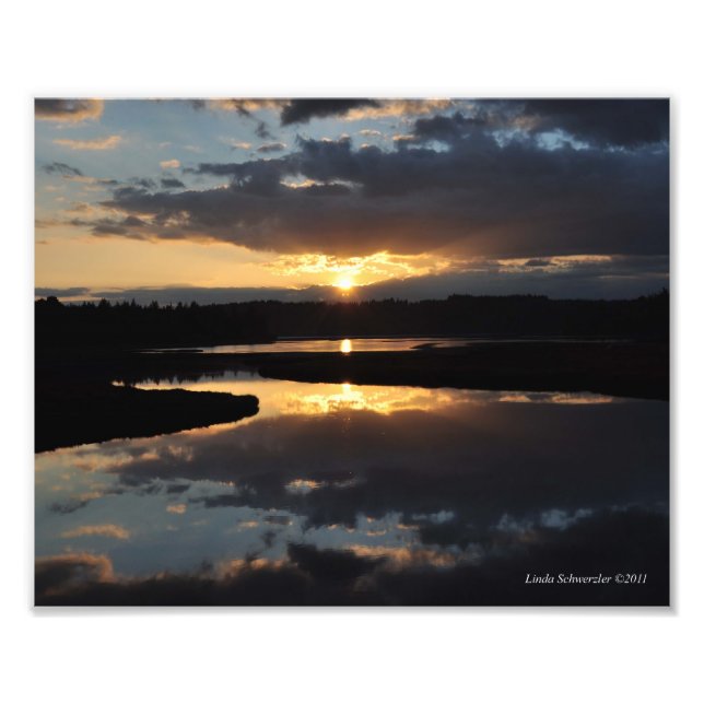 8X10 Sunset Reflections Photo Print (Front)