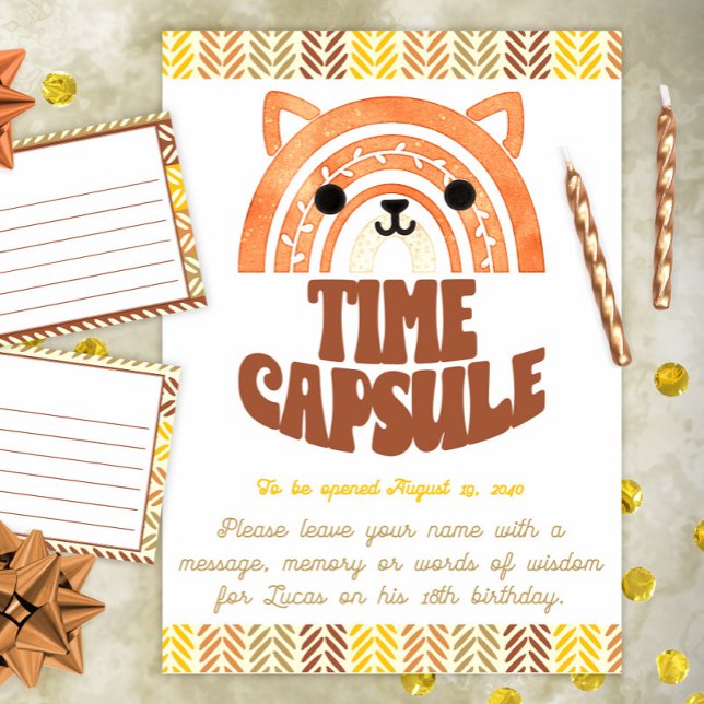 8x10 Time Capsule Boho Woodland Fox Birthday Poster (Creator Uploaded)