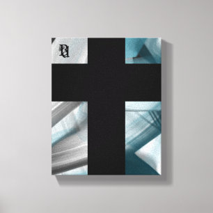 8x10" Trend Abstract Art Canvas Black White Blue Print