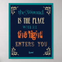 8x10 Typography Rumi Quote - The Light