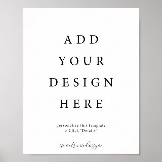 8x10" Vertical/Portrait Poster Sign (Front)