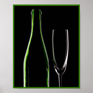8X10 Wine Bottle and Glasses Wall Art