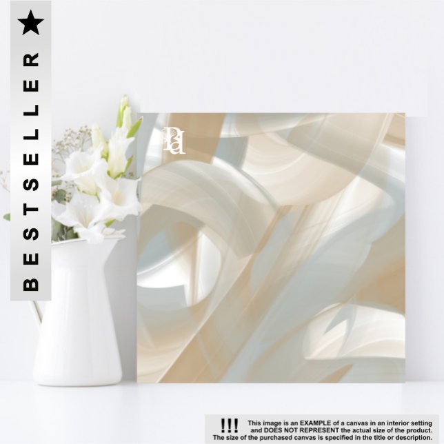 8x8"  Sandy Tornado Trend Abstract Art Beige Canvas Print (Creator Uploaded)