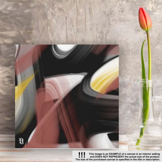 8x8" Trend Abstract Art Black White Powdery Canvas Print (Creator Uploaded)