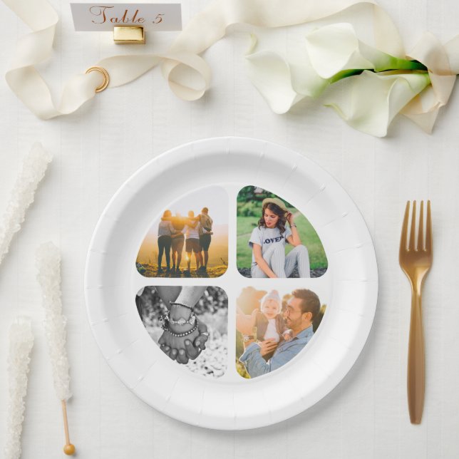 8x Party Plates 4 Photo Template (Wedding)