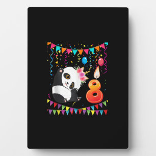 8Years Old 8th Birthday Panda Unicorn Girl Gifts P Plaque