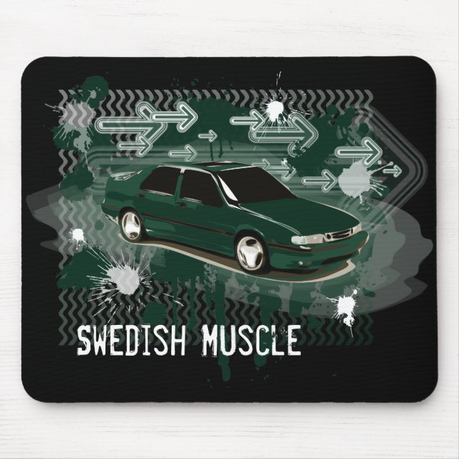 9000 aero scarabe green, Swedish Muscle Mouse Mat (Front)