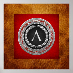 [900] “A” Silver Vintage Monogram Poster