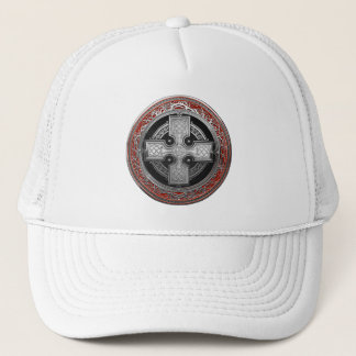 [900] Ancient Celtic Sacred Silver Knot Cross Trucker Hat