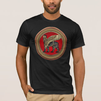 [900] Assyrian Winged Lion: Gold & Black Lamassu T-Shirt