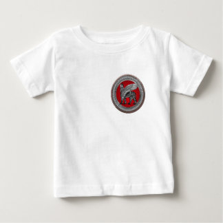 [900] Assyrian Winged Lion: Silver & Black Lamassu Baby T-Shirt